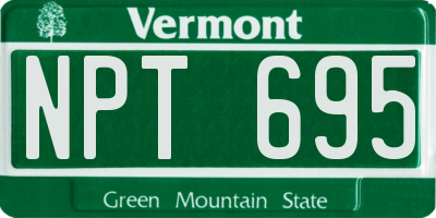 VT license plate NPT695