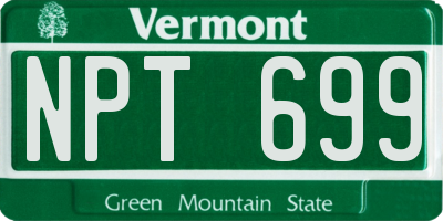 VT license plate NPT699