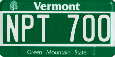 VT license plate NPT700