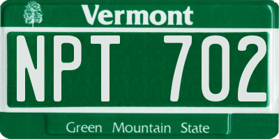VT license plate NPT702