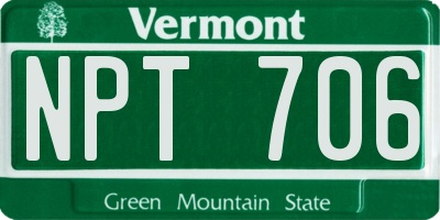 VT license plate NPT706