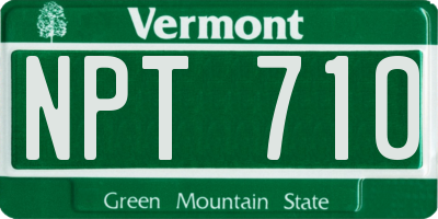 VT license plate NPT710