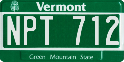 VT license plate NPT712