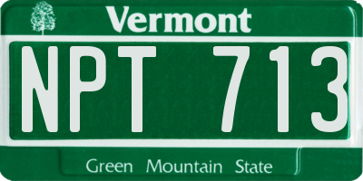 VT license plate NPT713