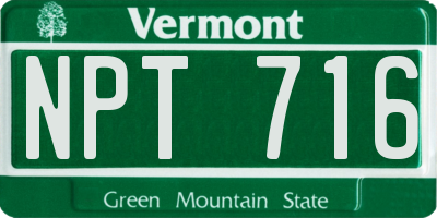 VT license plate NPT716