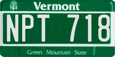 VT license plate NPT718