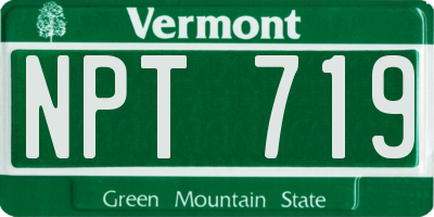 VT license plate NPT719