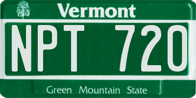 VT license plate NPT720
