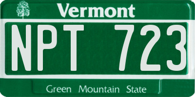 VT license plate NPT723