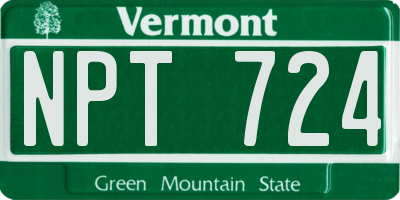 VT license plate NPT724