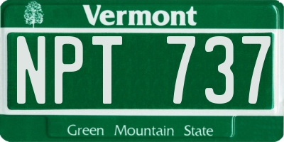 VT license plate NPT737