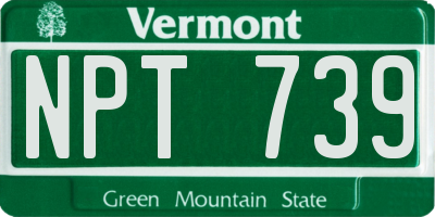VT license plate NPT739