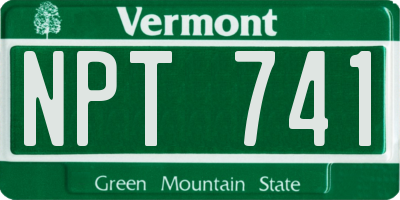 VT license plate NPT741