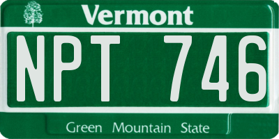 VT license plate NPT746