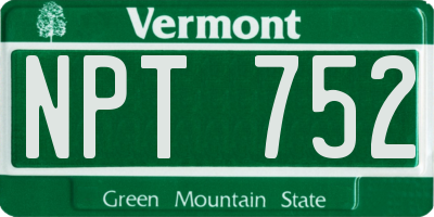 VT license plate NPT752