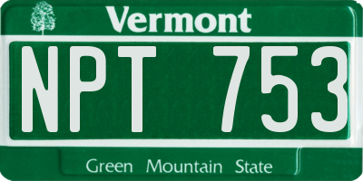 VT license plate NPT753