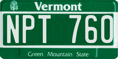 VT license plate NPT760