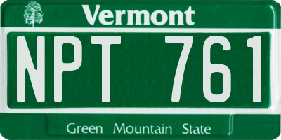 VT license plate NPT761