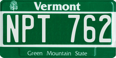 VT license plate NPT762