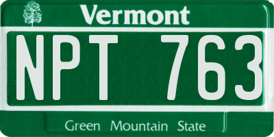 VT license plate NPT763