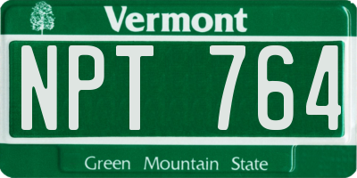 VT license plate NPT764
