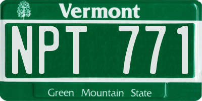 VT license plate NPT771