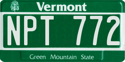 VT license plate NPT772