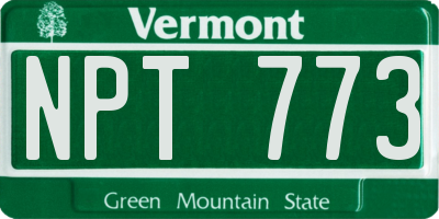 VT license plate NPT773