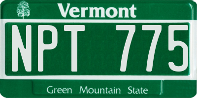 VT license plate NPT775