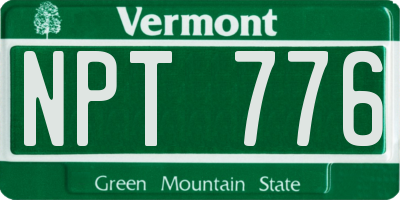 VT license plate NPT776