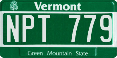 VT license plate NPT779