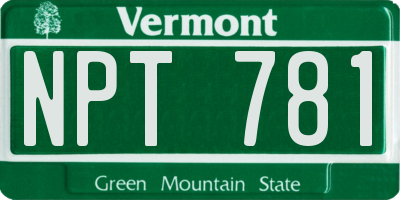 VT license plate NPT781