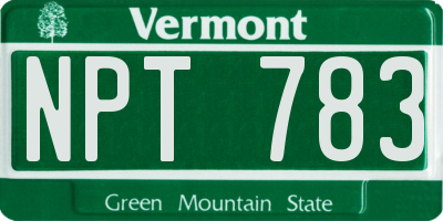 VT license plate NPT783