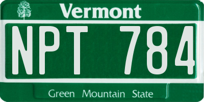 VT license plate NPT784