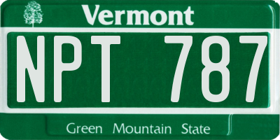 VT license plate NPT787