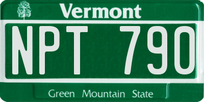 VT license plate NPT790