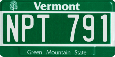 VT license plate NPT791
