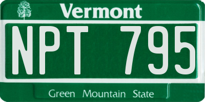 VT license plate NPT795