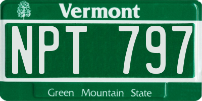 VT license plate NPT797
