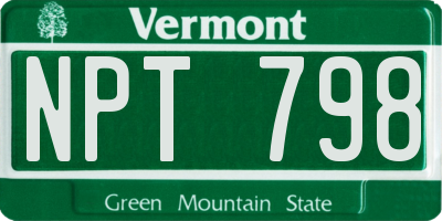 VT license plate NPT798