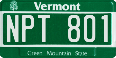 VT license plate NPT801