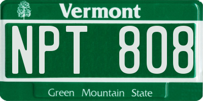 VT license plate NPT808