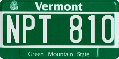VT license plate NPT810