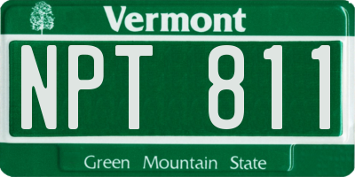 VT license plate NPT811