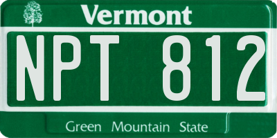 VT license plate NPT812