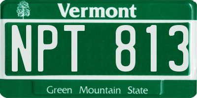 VT license plate NPT813
