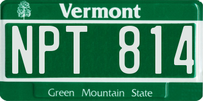 VT license plate NPT814