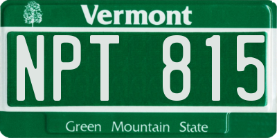 VT license plate NPT815