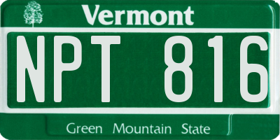 VT license plate NPT816
