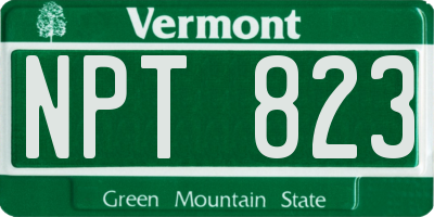 VT license plate NPT823